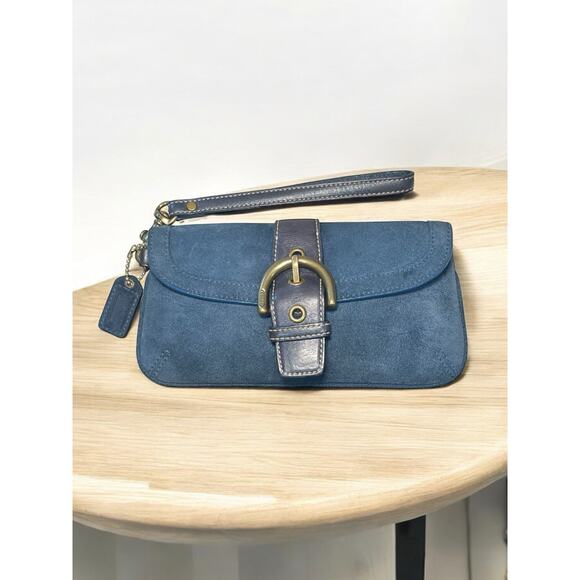 Vintage Coach 9507 Soho Suede Flap Satchel & Wristlet - Picture 7 of 14